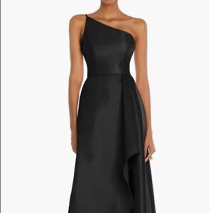 Alfred Sung One-Shoulder Satin Gown